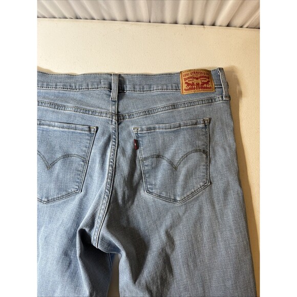 Levi's 314 Shaping Straight Denim Jeans Women's Size 31 Blue Mid Rise Light Wash - Picture 3 of 5